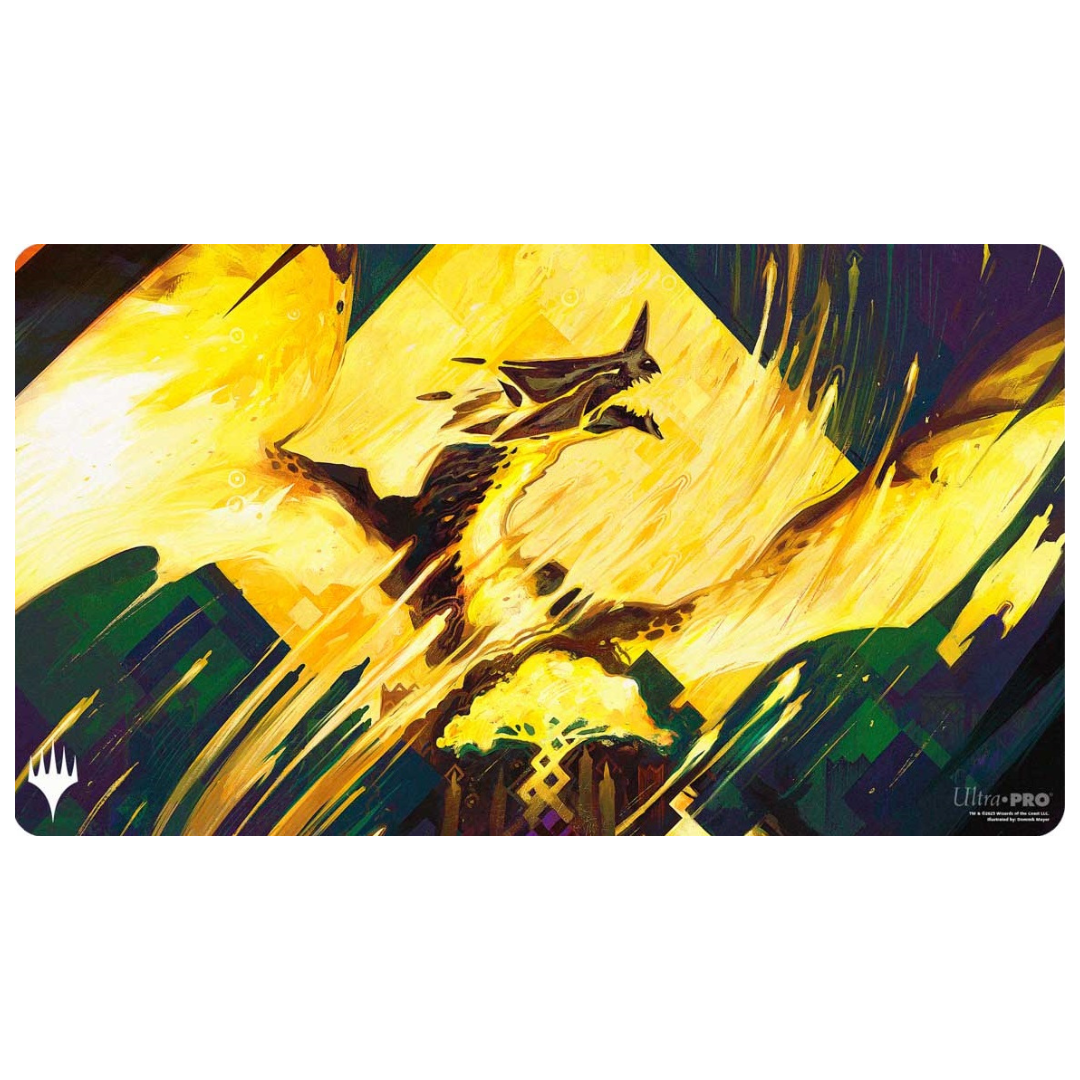 Playmats featuring popular Magic: The Gathering artwork. Made with a soft fabric top to reduce damage to cards during play and a non-slip rubber backing to keep the playmat from shifting during use, playmats enhance the gameplay experience