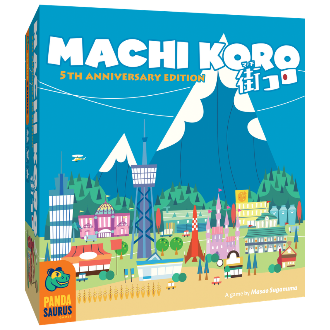 Machi Koro 5th Anniversary city building card game with dice income and landmark gameplay
