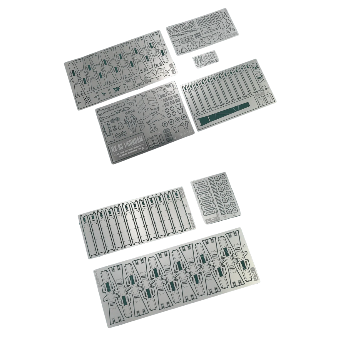 Madworks S003 Etching Parts for RG RX-93 Nu Gundam, photo-etched metal detail set for enhancing realism on Gunpla model kits.

