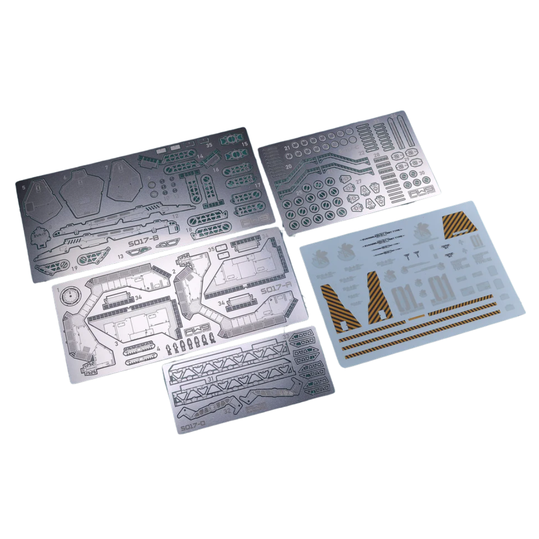 Madworks S017 Etching Parts for RG EVA DX Platform, metal detail upgrade set for enhancing Evangelion model displays and dioramas.


