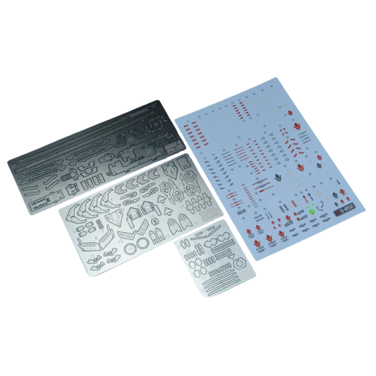Madworks S052 Etching Parts for 1/100 MG Gundam Barbatos, precision metal upgrade kit for enhanced detailing on Iron-Blooded Orphans Gunpla builds.

