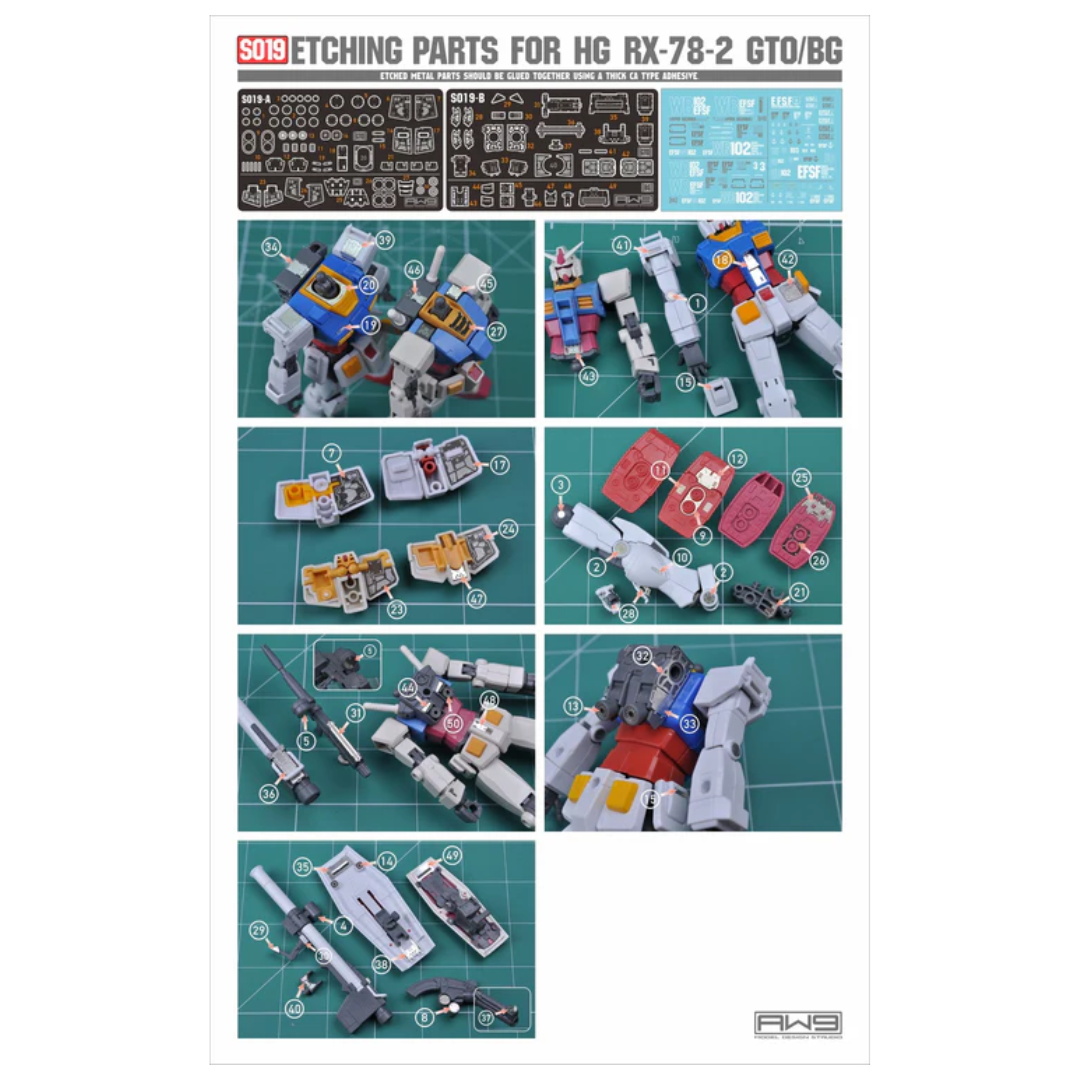 Madworks S019 Etching Parts for HG RX-78 Gundam (GTO / BG)