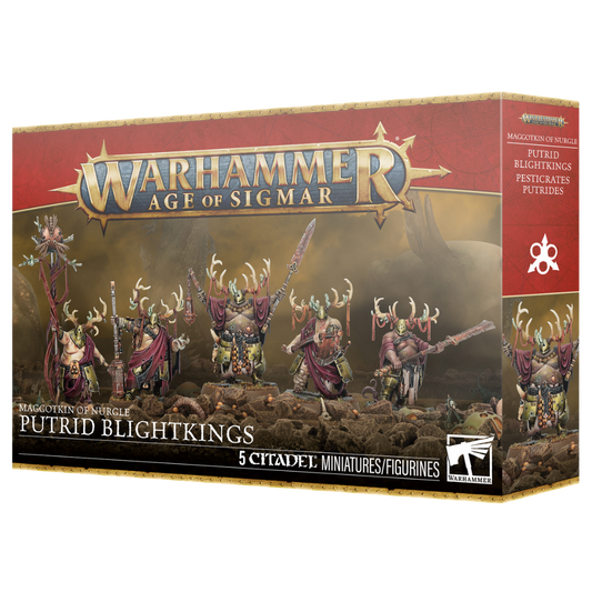 Warhammer Age of Sigmar Maggotkin of Nurgle Putrid BlightKings box image showing assembled miniatures