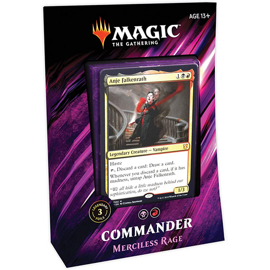 Merciless Rage Commander Deck, aggressive Magic: The Gathering deck with fast creatures and efficient removal strategies for a swift and offensive multiplayer game.