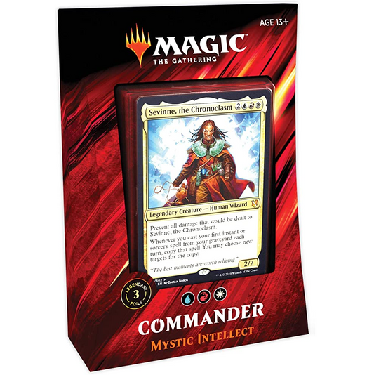 Mystic Intellect Commander Deck, control-based Magic: The Gathering deck with instants, sorceries, and flashback for multiplayer strategy and gameplay.