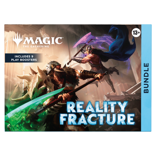Magic The Gathering Reality Fracture Bundle box with battle artwork and included Play Booster packs