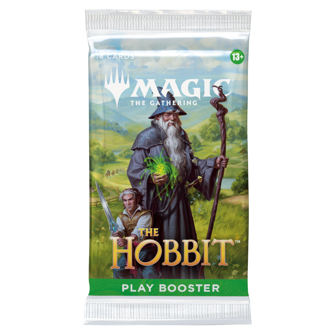 Magic The Gathering The Hobbit Play Booster Pack featuring Gandalf and Bilbo artwork from Middle earth