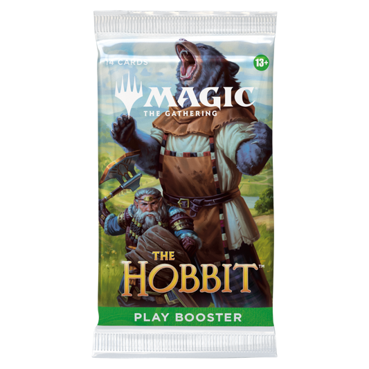 Magic: The Gathering The Hobbit Sleeved Play Booster Pack featuring Beorn and Dwalin artwork with 14 trading cards inside
