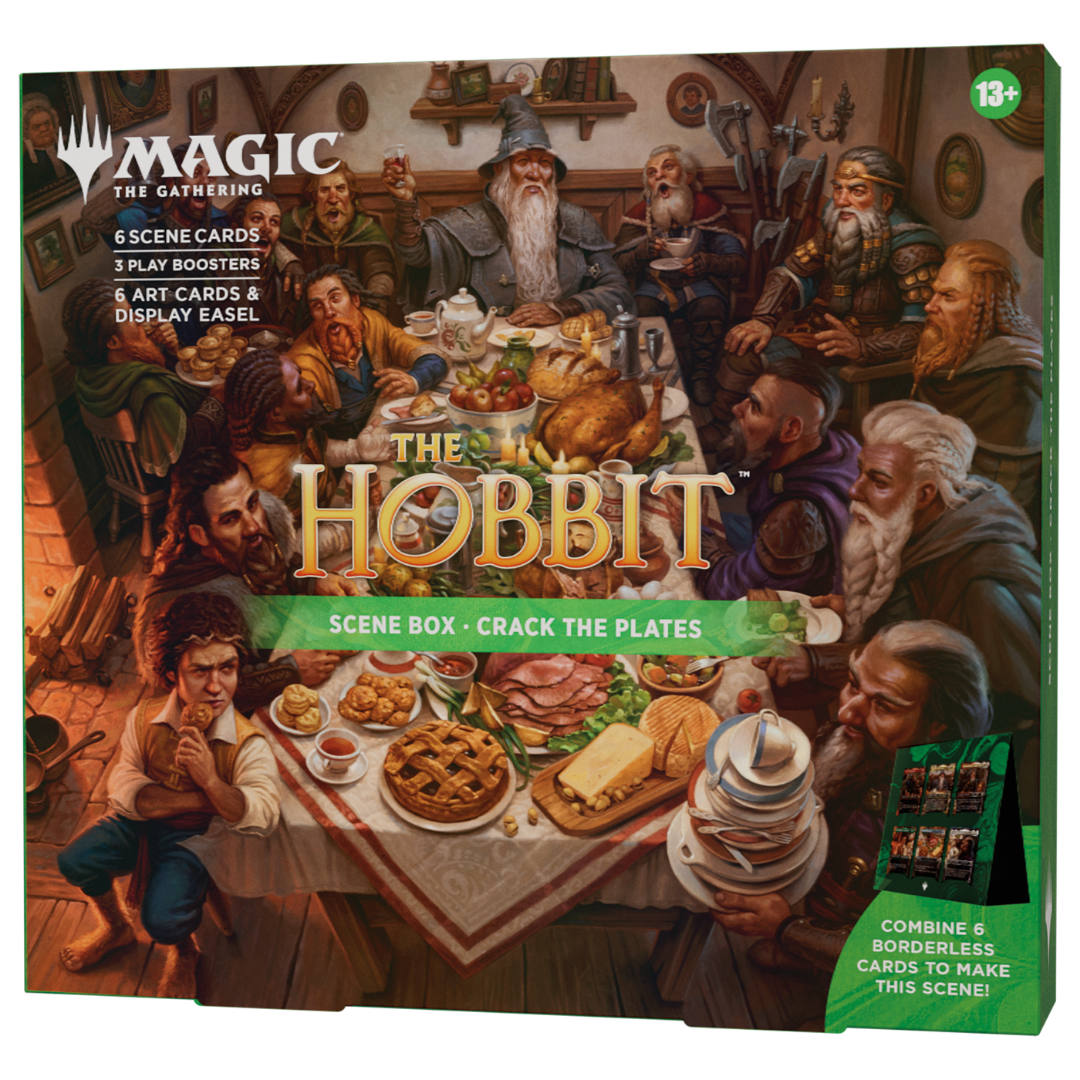 Magic The Gathering The Hobbit Scene Box Crack the Plates with borderless cards and display easel