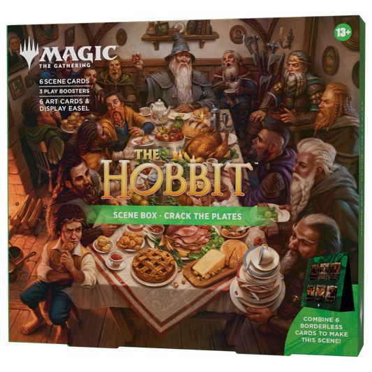 Magic The Gathering The Hobbit Scene Box Crack the Plates with borderless cards and display easel