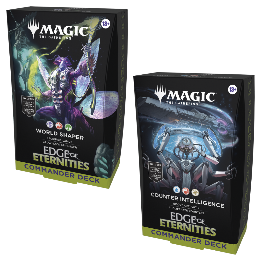 Magic: The Gathering Edge of Eternities Commander Deck - Set of 2 featuring pre-built decks, premium cards, and iconic creatures.