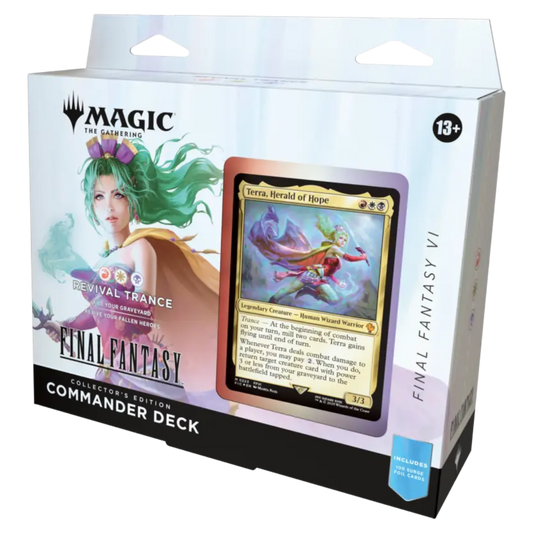 Magic: The Gathering Final Fantasy Collector Commander Deck Revival Trance, foil-enhanced MTG deck with healing, recursion, and iconic Final Fantasy characters.