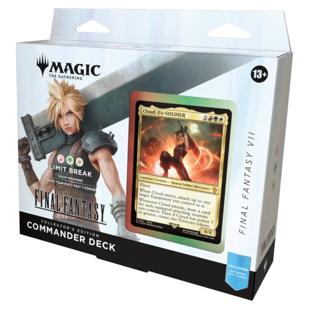 Magic: The Gathering Final Fantasy Collector Commander Deck Limit Break, premium foil Commander deck with powerful spells and Final Fantasy icons for collectors and players.