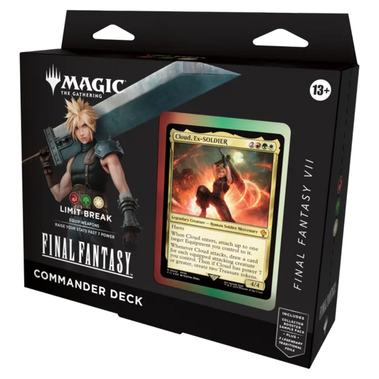Magic: The Gathering Final Fantasy Commander Deck Limit Break, pre-constructed MTG deck with powerful spells and iconic Final Fantasy characters for epic Commander plays.