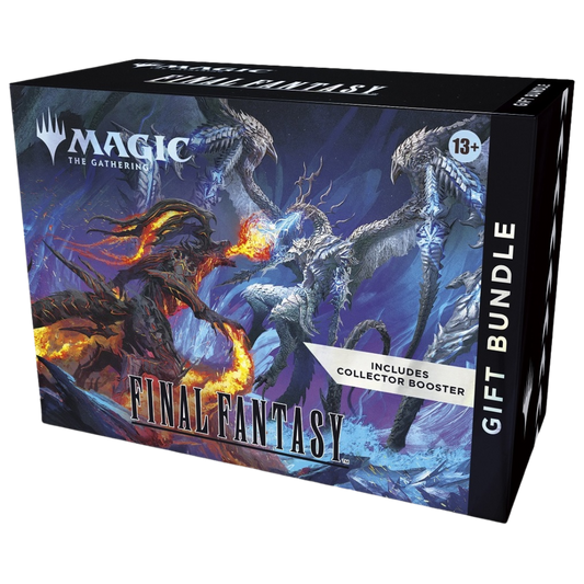 Magic: The Gathering Final Fantasy Gift Bundle, deluxe crossover set with Collector Booster, foil promo, and themed MTG cards for Final Fantasy fans and TCG players.