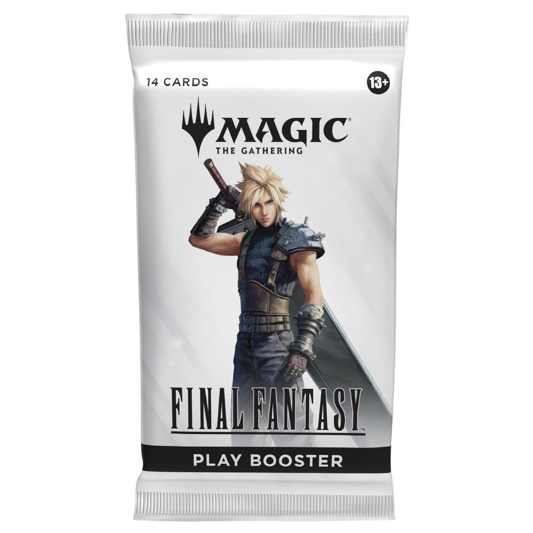 Magic: The Gathering Final Fantasy Play Booster Pack, draftable MTG pack featuring Final Fantasy-themed cards and foils for collectors and competitive players.