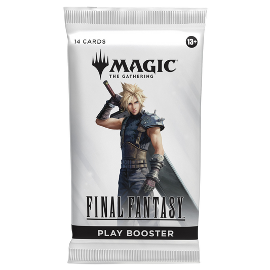 Magic: The Gathering Final Fantasy Play Booster Pack, draftable MTG pack featuring Final Fantasy-themed cards and foils for collectors and competitive players.