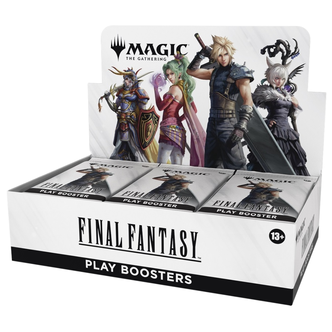 Magic: The Gathering Final Fantasy Play Booster, crossover draft pack with Final Fantasy-themed cards for building decks, collecting, or sealed play events.