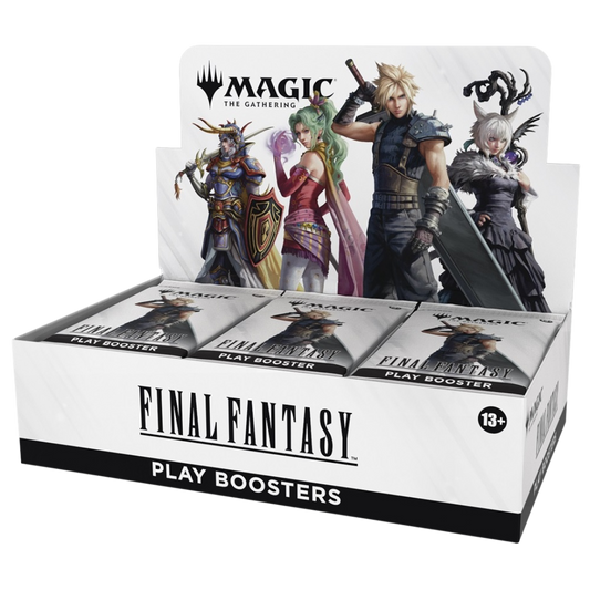 Magic: The Gathering Final Fantasy Play Booster, crossover draft pack with Final Fantasy-themed cards for building decks, collecting, or sealed play events.