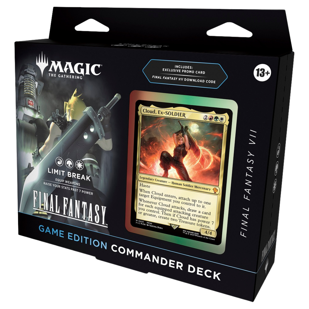 Magic: The Gathering Final Fantasy Collector Commander Deck Limit Break, premium foil Commander deck with powerful spells and Final Fantasy icons for collectors and players.