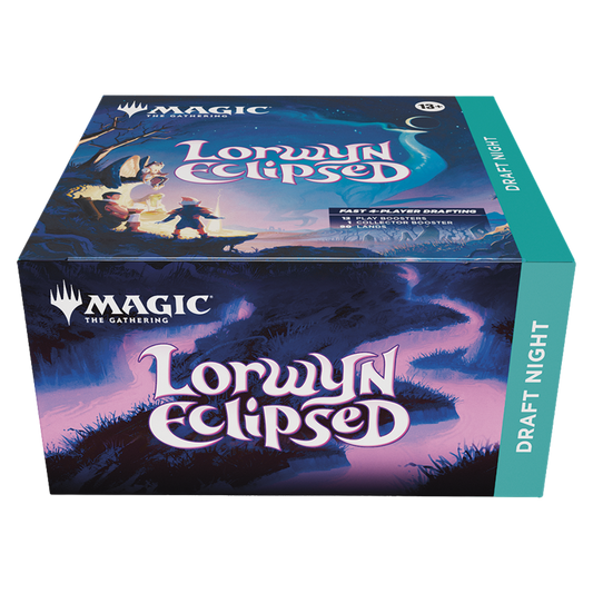 MTG Lorwyn Eclipsed Draft Night box, 4-player Pick-Two draft kit with Play Boosters, Collector Booster, and land pack