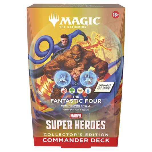 Magic the Gathering Marvel Super Heroes Fantastic Four Commander Deck Collectors Edition packaging with premium Marvel artwork