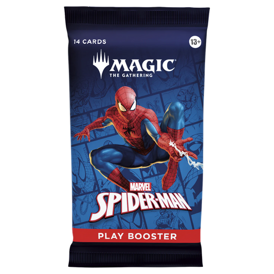 Magic the Gathering Marvel Spider-Man Play Booster Pack with Spider-Man-themed MTG cards for drafting and collecting








