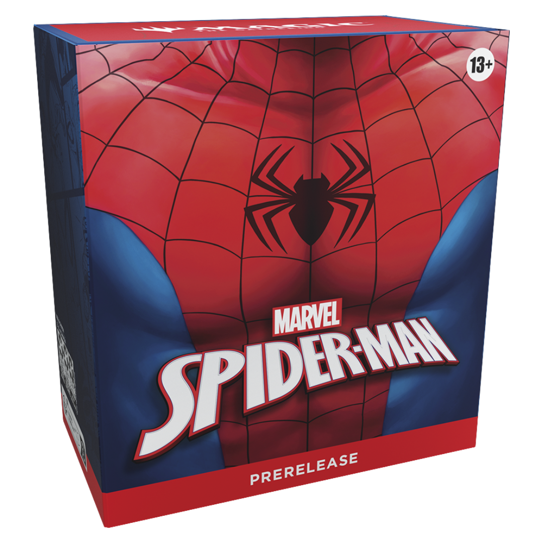 Magic the Gathering Marvel’s Spider-Man Prerelease Pack with boosters, foil promo, and Spindown die