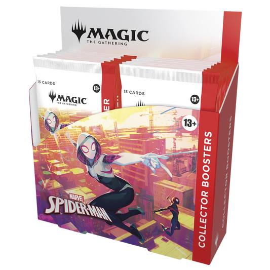 Magic the Gathering Marvel's Spider-Man Collector Booster box art and foil cards