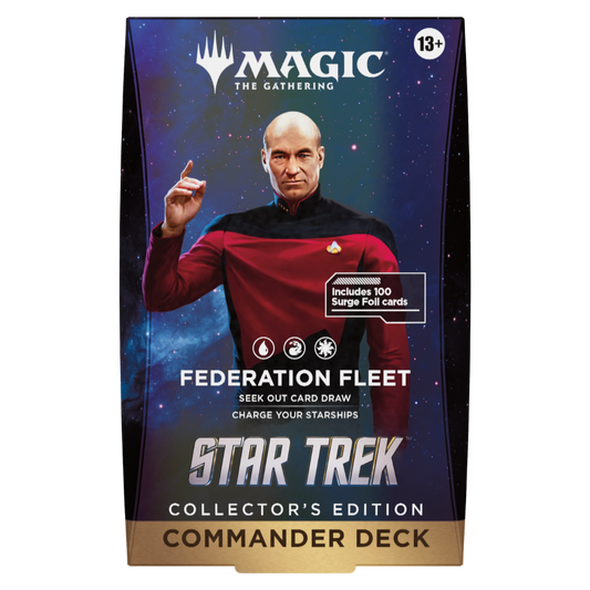 Magic: The Gathering Star Trek Federation Fleet Collector’s Edition surge foil Commander Deck.