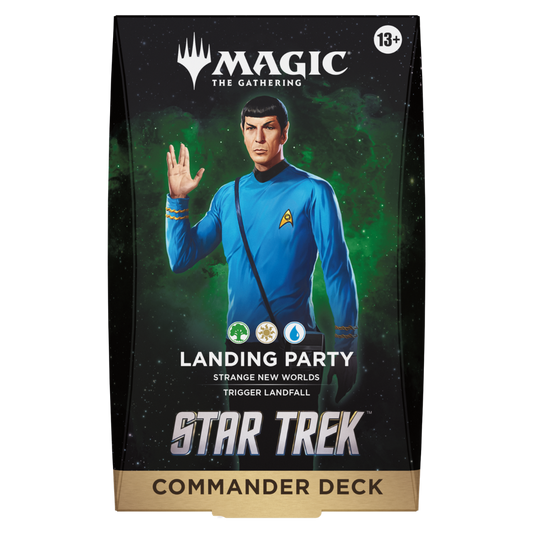 Magic: The Gathering Star Trek Landing Party Commander Deck featuring Commander Spock artwork.