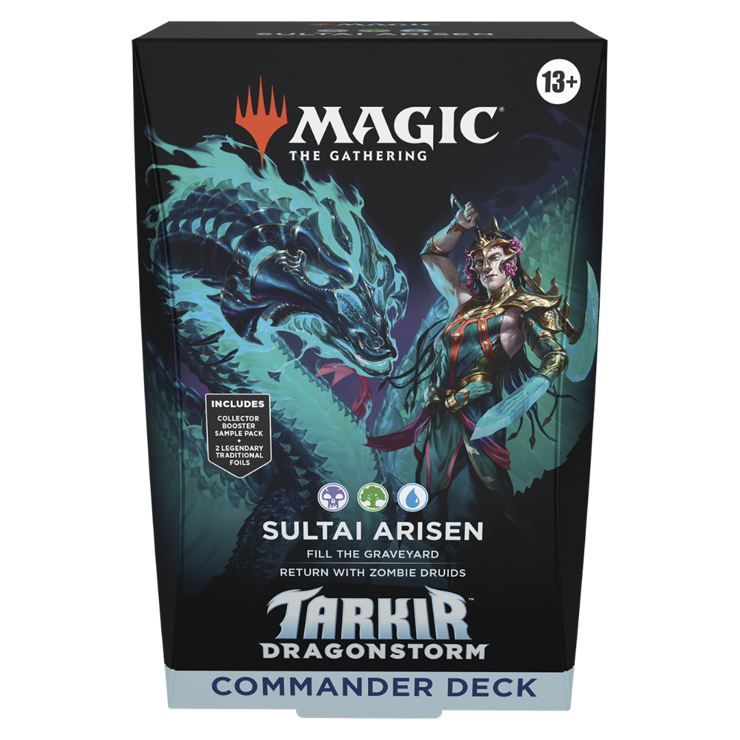 Magic: The Gathering Tarkir: Dragonstorm Commander Deck - Sultai Arisen featuring graveyard synergies, reanimated dragons, and powerful Sultai tactics.