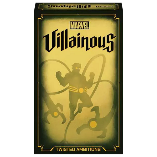 Marvel Villainous Twisted Ambitions strategy game featuring Doctor Octopus, Titania, and Kang the Conqueror.