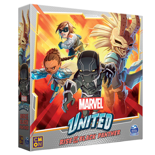 Marvel United Rise of the Black Panther expansion featuring Wakandan heroes Killmonger and new challenge gameplay components
