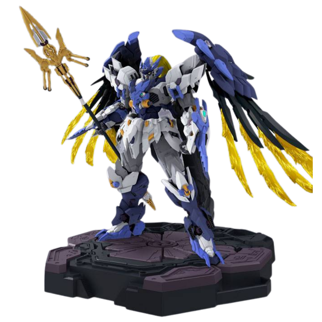 Ming Jiang Legend Sunday Hobby Tengu Hangan Yoshitsune model kit with wing effects, weapons, and display base