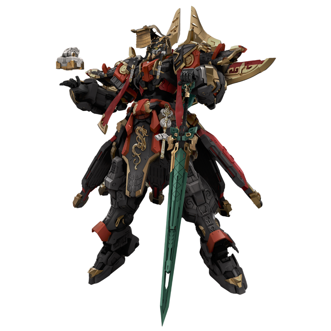 Ming Jiang Legend Ying Zheng model kit holding large green sword with detailed armour and accessories
