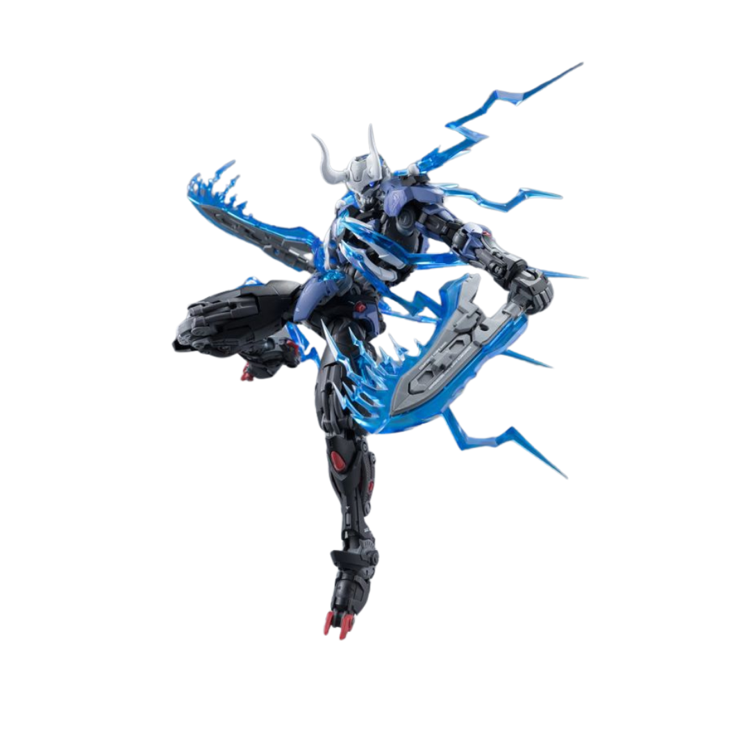 NONZERO STUDIO (Hemoxian) 1/10 Lone Shadow Full-Set Model Kit Over Zero in dynamic lighting action pose, showcasing cyberpunk armor and articulated weaponry.