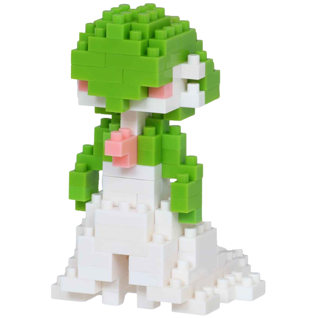 Completed Nanoblock Gardevoir micro-brick model posed for display