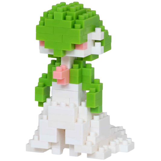 Completed Nanoblock Gardevoir micro-brick model posed for display
