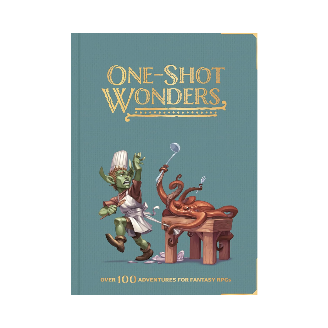 One-Shot Wonders – a 200-page hardcover book featuring 100+ quick, ready-to-play DnD adventures for levels 1-20. Perfect for any GM!