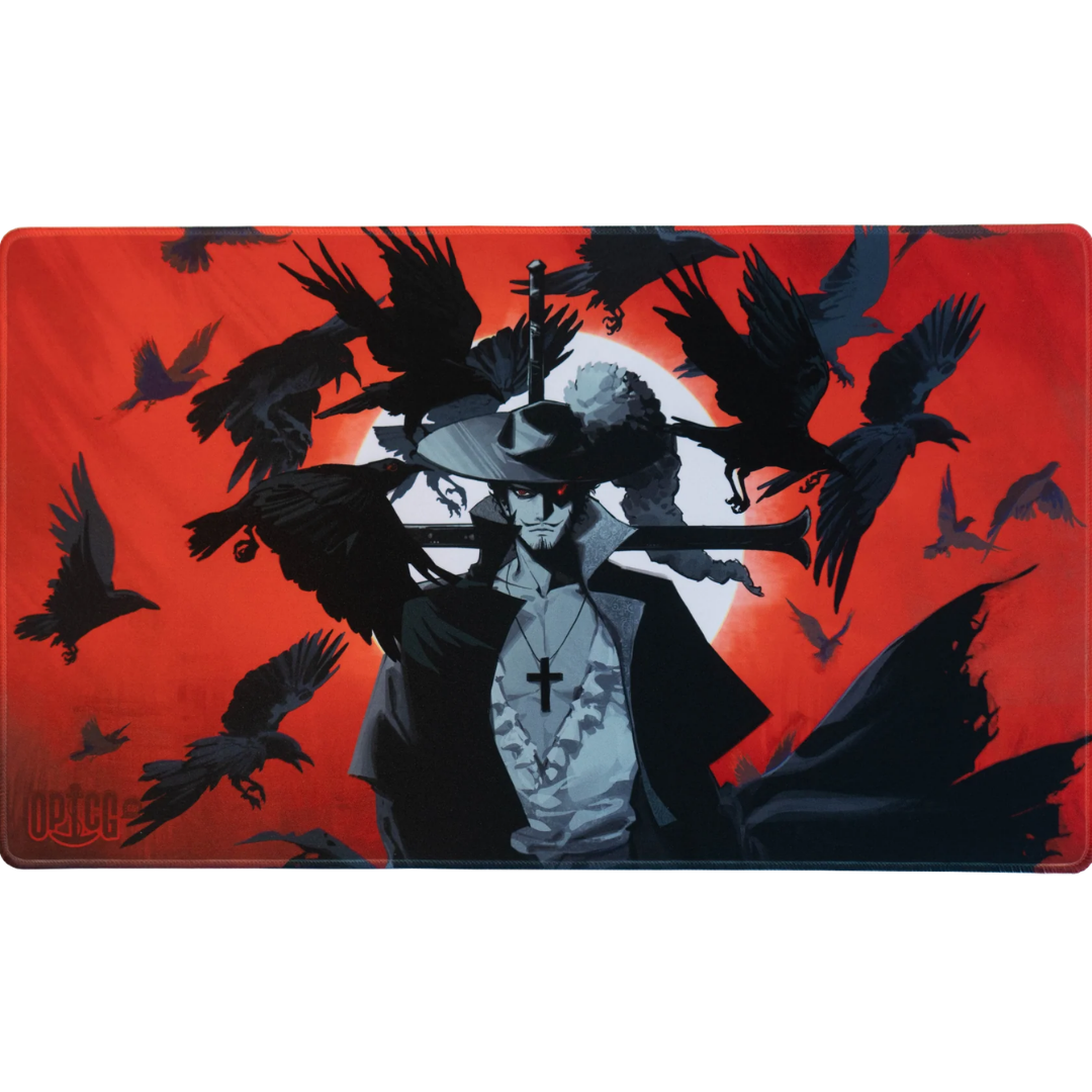 One Piece Card Game Birds of Prey 3mm premium playmat with anti-slip rubber base and stitched edges