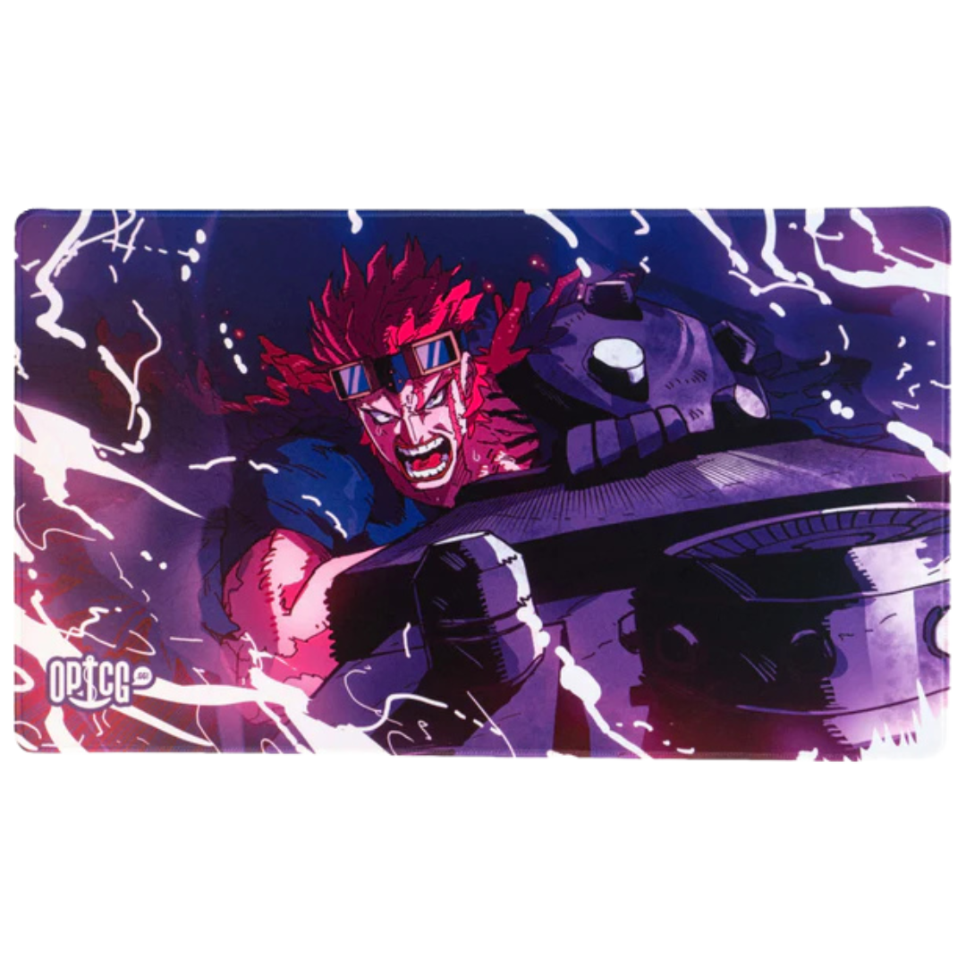 Damned Punk playmat featuring intense anime battle artwork