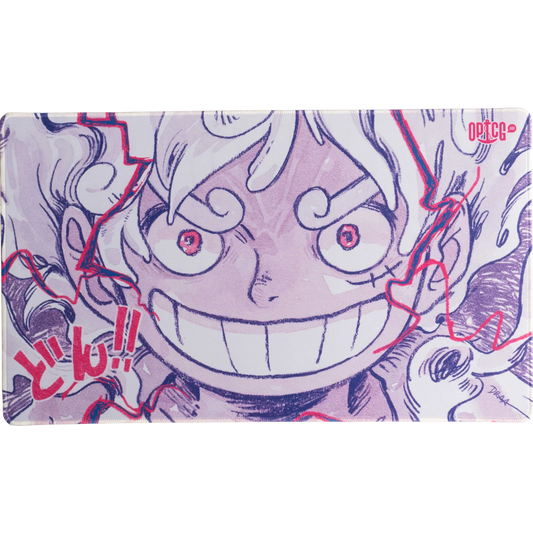 One Piece Card Game Joyboy Mystic 3mm premium playmat with anti-slip rubber base and stitched edges