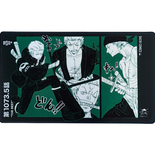 One Piece Card Game Manga Three-Sword Style Haki Black 3mm premium playmat with anti-slip base