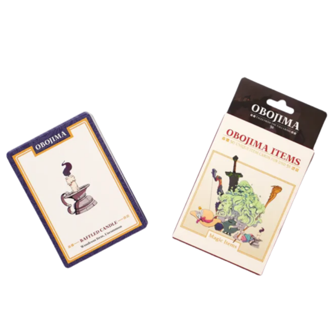 Obojima Magic Items Deck for tabletop RPG item tracking and gameplay