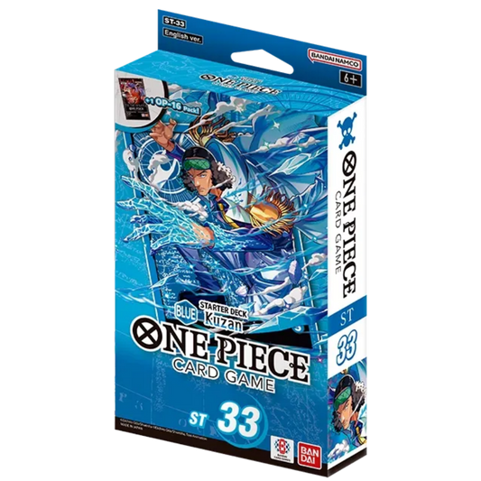 One Piece Card Game ST33 Blue Kuzan Starter Deck with 51 cards, DON!! cards, playsheet and OP-16 booster pack