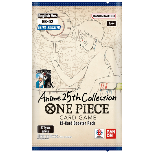 One Piece EB-02 Booster Pack, Extra Booster trading card pack with new cards, reprints, and alternate art for collectors and One Piece TCG players.