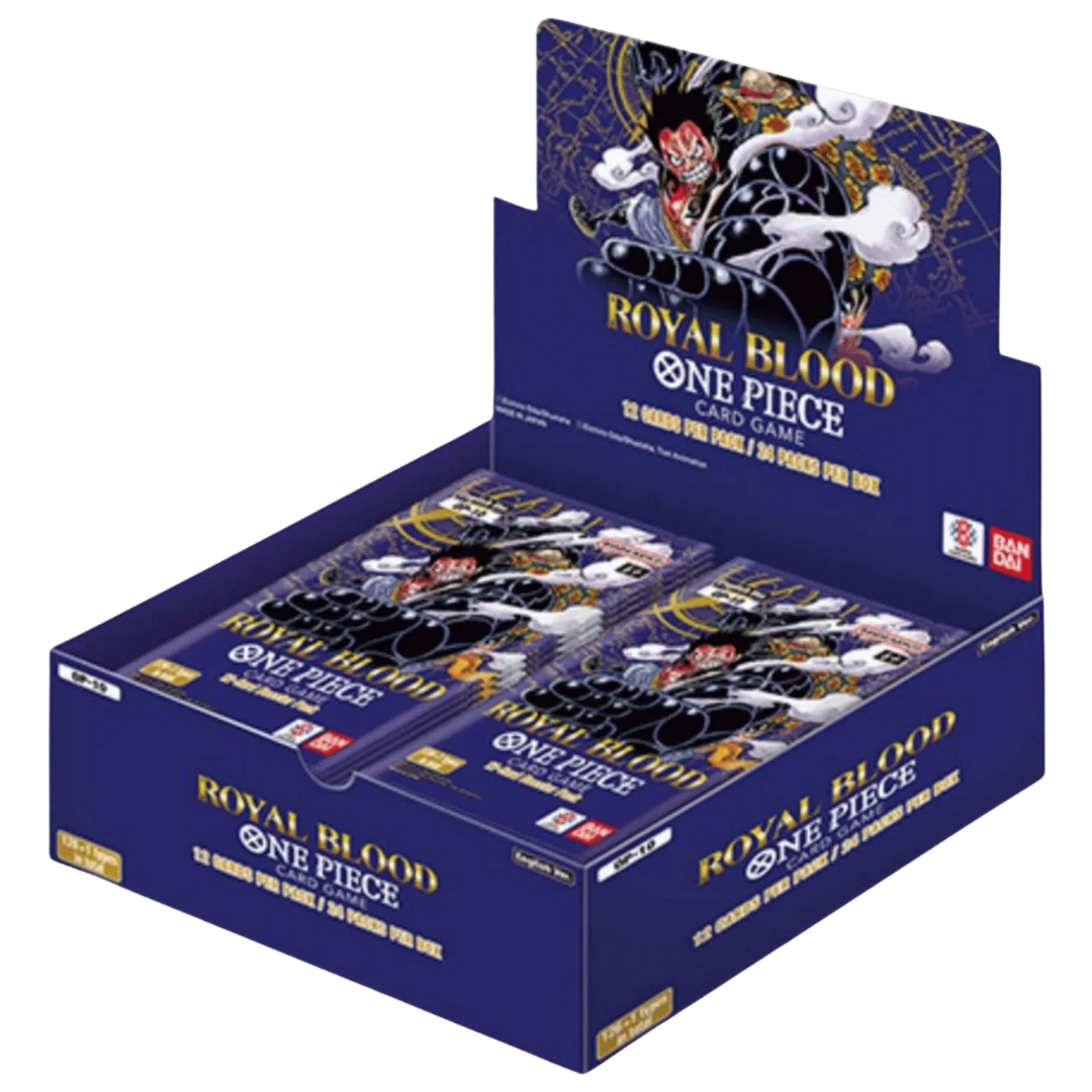 One Piece OP-10 Royal Blood booster box with Punk Hazard and Dressrosa theme cards