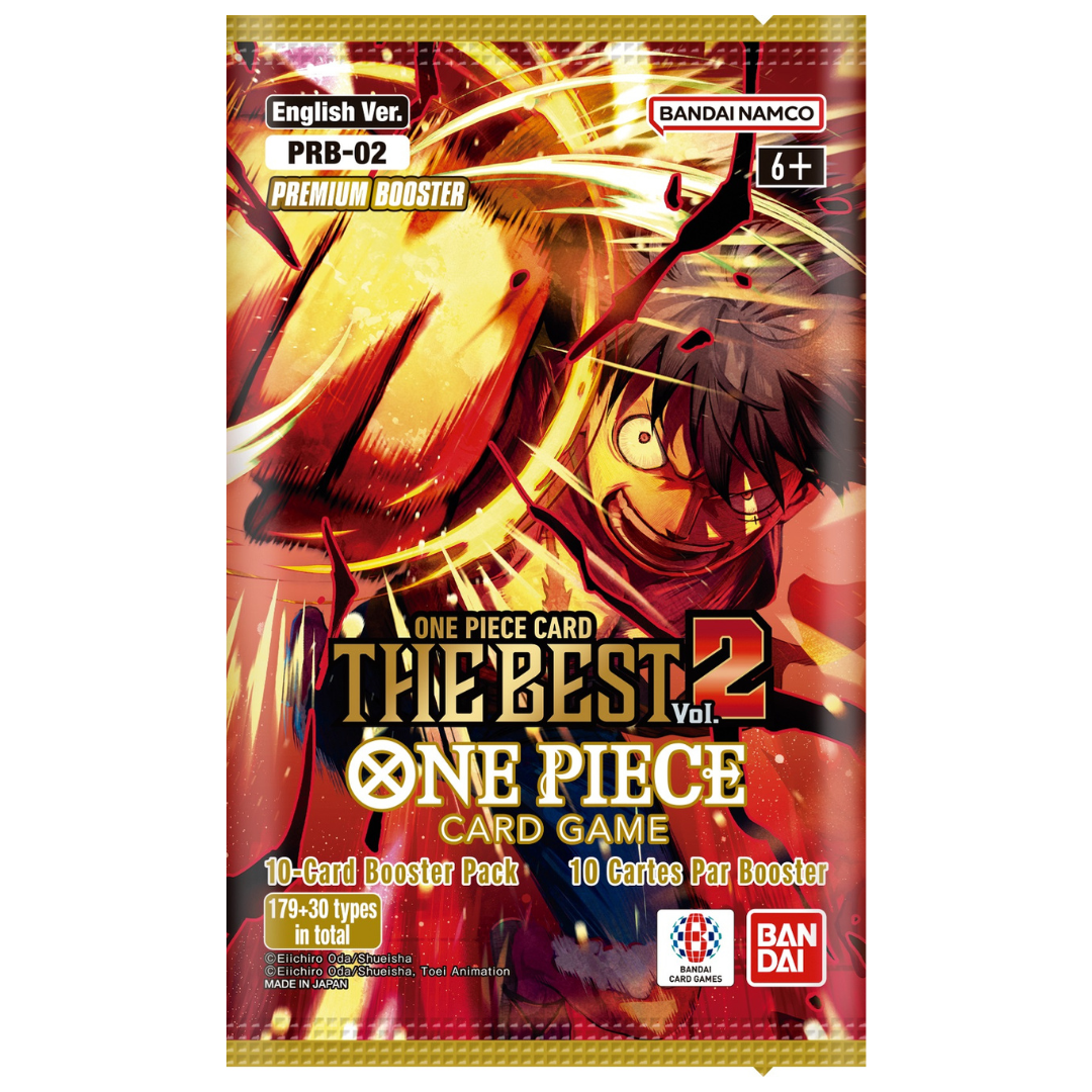 One Piece Card Game PRB02 Premium Booster Volume 2 Pack featuring Monkey D. Luffy artwork