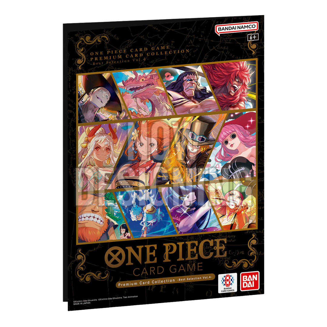 One Piece Premium Card Collection Best Selection Volume 4, exclusive foil reprint card set for collectors and competitive players of the One Piece Trading Card Game.
